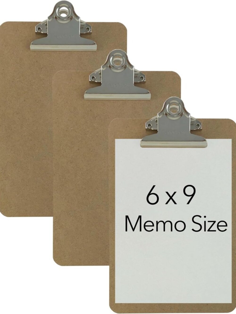 Small 6'' x 9'' Clipboards Standard Clip Hardboard 3-Pack